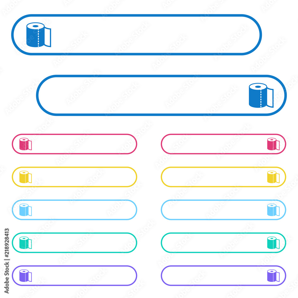 Poster paper towel icons in rounded color menu buttons