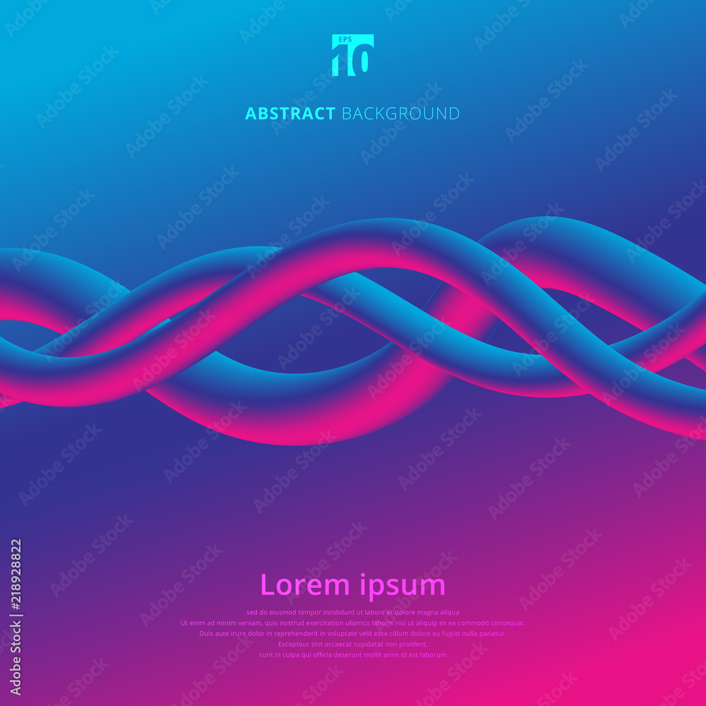 Aufkleber abstract 3d rendering lines colorful spiral wires background.