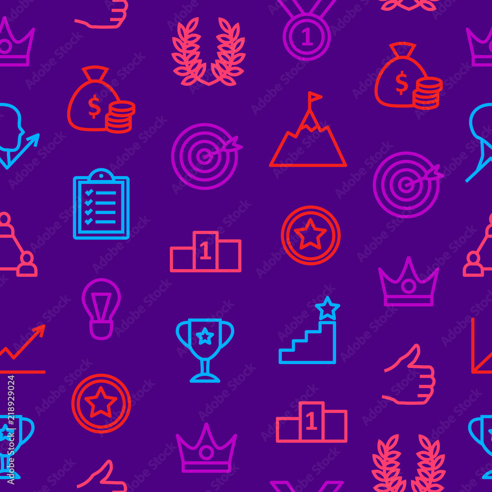 Poster motivation and productivity seamless pattern background. vector