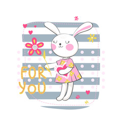 Birthday card with cute hare