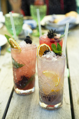 Assorted refreshing cocktails
