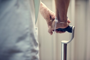An old patient at a hospital