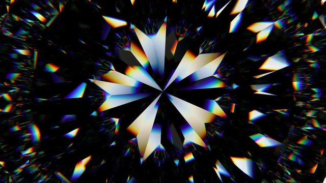 sparkling gemstone macro rotating seamless loop. kaleidoscope