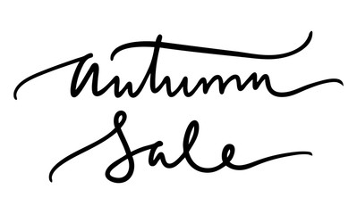 Set of handwritten autumn season inscriptions. Vector hand lettering Autumn Sale. Modern brush calligraphy isolated on white background.
