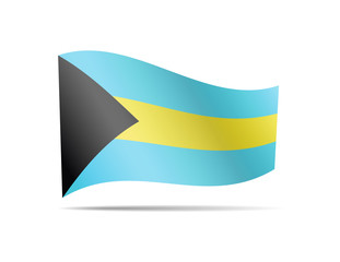 Waving Bahamas flag in the wind.