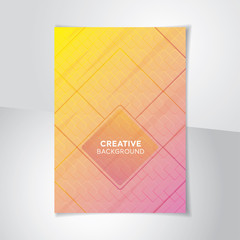 Colorful light pink and yellow gradient abstract creative cover design background A4 proportion