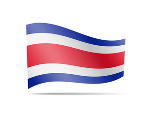 Waving Costa Rica flag in the wind.
