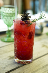 Rosemary and cranberry cocktail