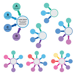 Circle Infographic 3 to 8 Options Parts Processes Steps