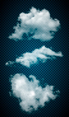 Set realistic transparent clouds. © samserius
