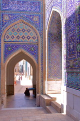 Architectural details at Shah-i-Zinda in Samarkand, Uzbekistan