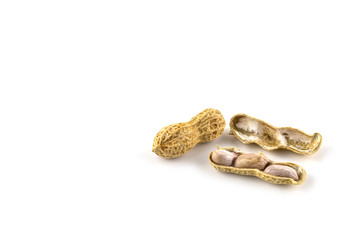 Boiled Peanuts on white background