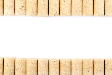 Wine corks on white background