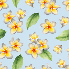 Watercolor seamless tropical pattern