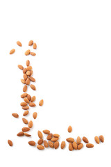 Almonds isolated on a white background