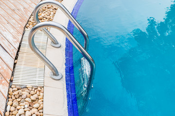 Handrail of the public swimming pool