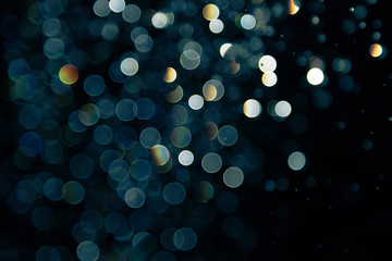 bokeh of lights on black