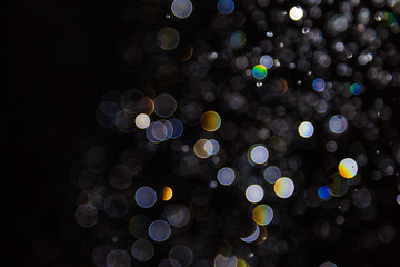 bokeh of lights on black