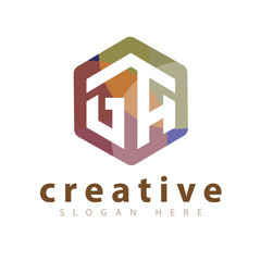 GA Initial letter hexagonal logo vector template
