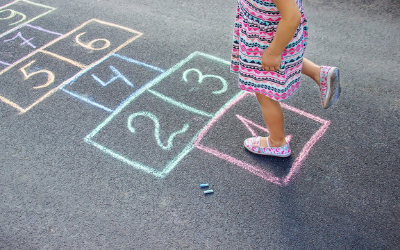 street children's games in classics. Selective focus.