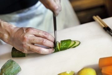 Working in a restaurant