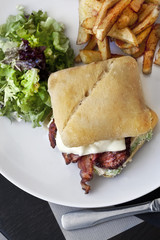 Appetizing hamburger on a plate