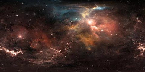 Virtual-Reality-Umgebung 360 HDRI-Karte. Raum gleichwinklige Projektion, sphärisches Panorama. Weltraumnebel mit Sternen © Peter Jurik