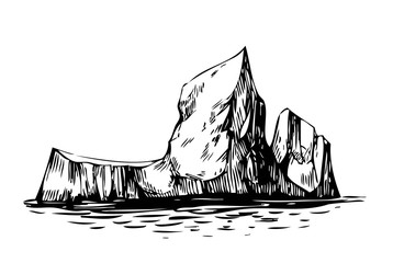 Arctic landscape. Iceberg. Hand drawn illustration converted to vector © aksol