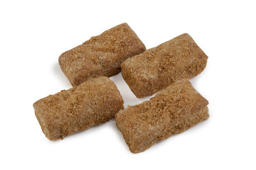 A cake made of puff pastry on a white background. 