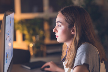 Businesswoman Working on a Computer