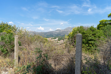 Fototapeta na wymiar Landscape near sea in the Srebreno district , Croatia.