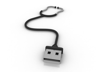 3d rendering USB connected stethoscope