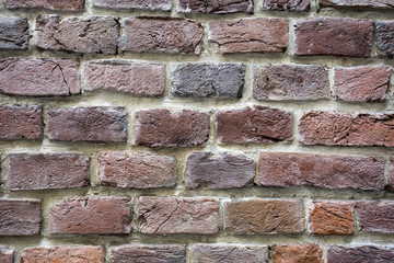 Old wall from red bricks. Texture background