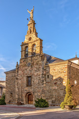 Fototapeta na wymiar Typical Spanish church in Bembibre, a village in Castile and Leon, Spain.