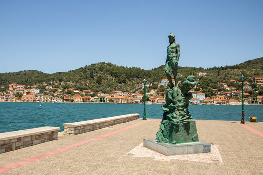 City of Vathy, the capital of Greek island Ithaca