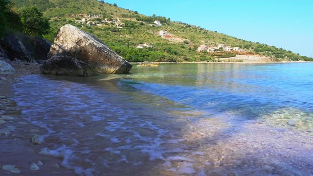 Olimpia Beach on Kefalonia Island Greece in a sunny day