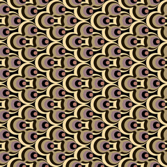 Abstract circles striped flowers vibrant seamless gradient yellow pattern for craft, wrapping, fabric, textile