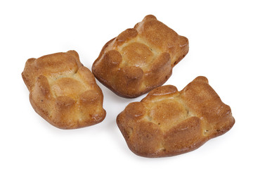 Figured biscuits on a white background.