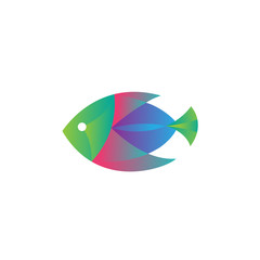 Ribbon Fish abstract Logo 