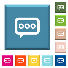 Working chat white icons on edged square buttons