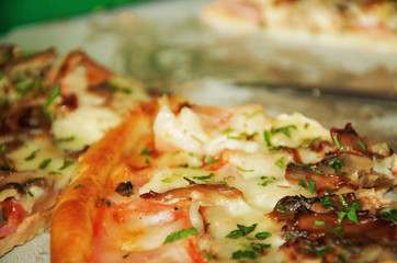  slice of pizza close up