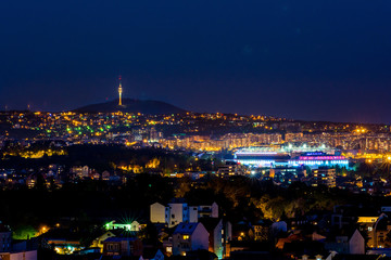 Panorama of Belgrade by night