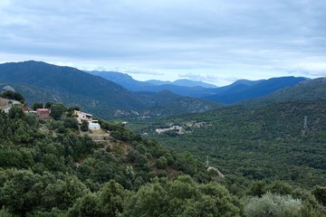 Fototapeta na wymiar Corsica-outlook near village Castirla
