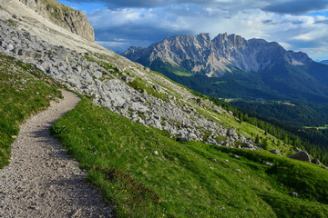 Fototapeta na wymiar Italy Dolomites Latemar hiking trail