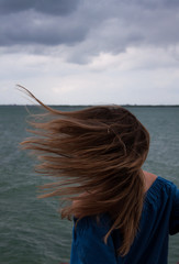 Wind blowing the hair 