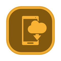 App Icon gelb - Cloud Download auf Smartphone