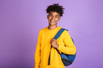 Portrait of a cheerful young afro american man