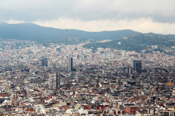 Fototapeta premium The view of Barcelona from Montjuic fort