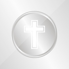 Silber Medaille - Christentum Kreuz