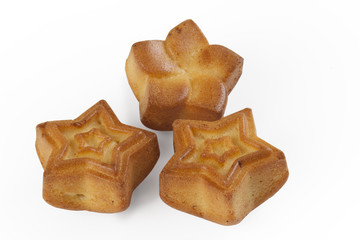 Figured biscuits on a white background.